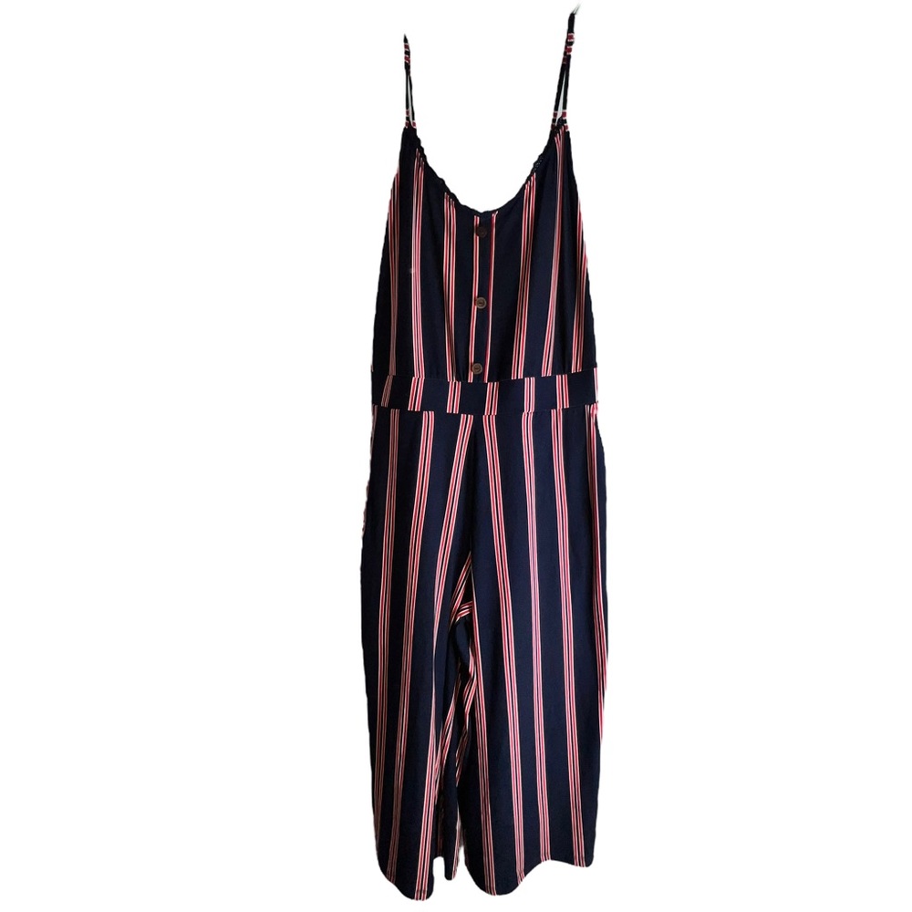 Bobbie Brooks Navy Blue / Red Striped Jump Suit Women’s Plus Size 3X